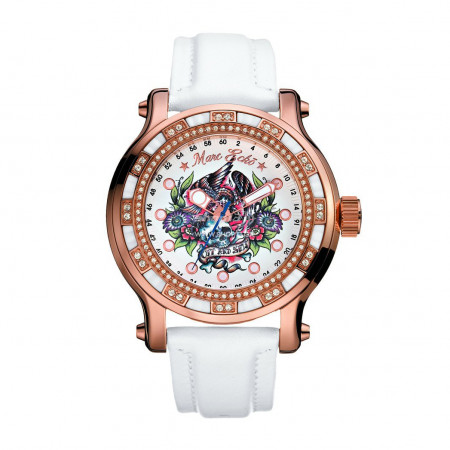 Marc Ecko THE FLYAWAY, White Leather Strap