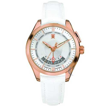 Tx Perpetual Weekly Calendar White Leather Strap