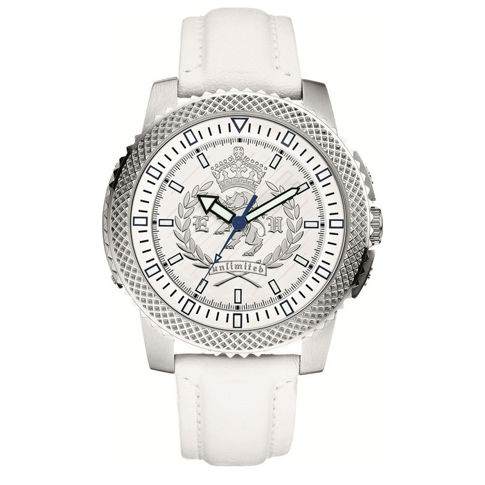Marc Ecko THE COLLEGIATE, White Leather Strap